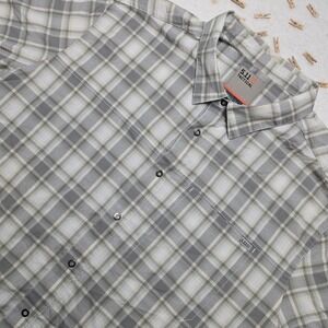5.11 Tactical Plaid Button‎ Up Shirt Gray Short Sleeve XL Outdoor Casual